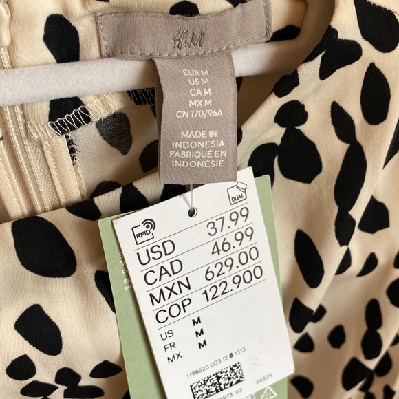 SOLD** NWT H&M Draped Spotted Dress - Picture 9 of 9